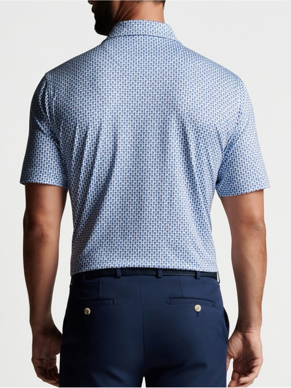 Peter Millar Mens Summer Comfort Pina Skullada Golf Polo Size S Style# MS23EK23S